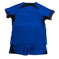 Camiseta Países Bajos Segunda Equipación Replica Mundial 2022 para niños mangas cortas (+ Pantalones cortos)